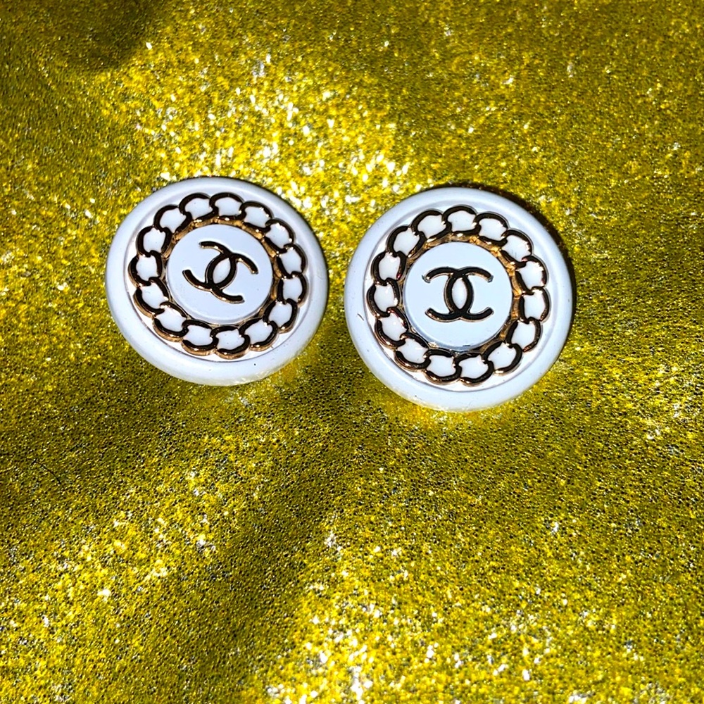 Chanel Gold Chain and White Paris Buttons set of 2